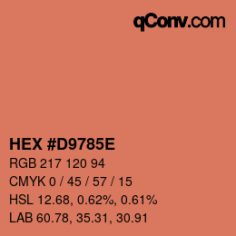 Color code: HEX #D9785E | qconv.com