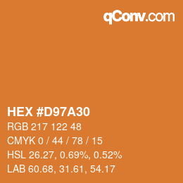 Color code: HEX #D97A30 | qconv.com