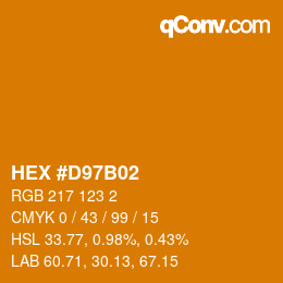 カラーコード: HEX #D97B02 | qconv.com