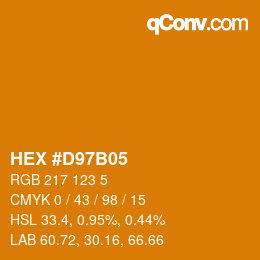 カラーコード: HEX #D97B05 | qconv.com