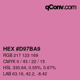 Farbcode: HEX #D97BA9 | qconv.com