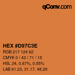 Color code: HEX #D97C3E | qconv.com