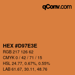 Color code: HEX #D97E3E | qconv.com