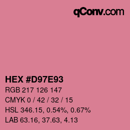颜色代码: HEX #D97E93 | qconv.com