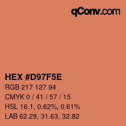 Color code: HEX #D97F5E | qconv.com
