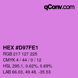 カラーコード: HEX #D97FE1 | qconv.com