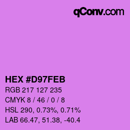 Color code: HEX #D97FEB | qconv.com