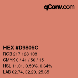 カラーコード: HEX #D9806C | qconv.com