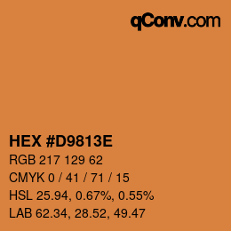 Color code: HEX #D9813E | qconv.com