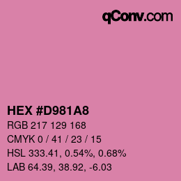 カラーコード: HEX #D981A8 | qconv.com