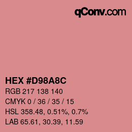 Color code: HEX #D98A8C | qconv.com