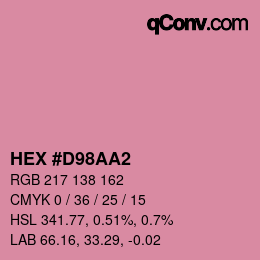 Color code: HEX #D98AA2 | qconv.com