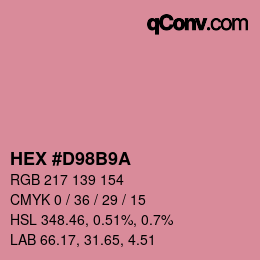 Color code: HEX #D98B9A | qconv.com