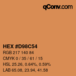 Farbcode: HEX #D98C54 | qconv.com