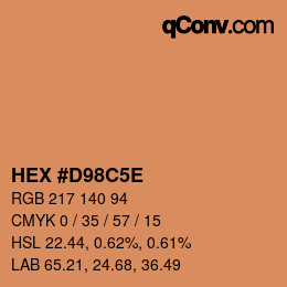 Color code: HEX #D98C5E | qconv.com