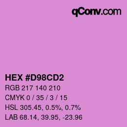 カラーコード: HEX #D98CD2 | qconv.com