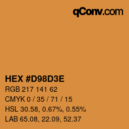 Color code: HEX #D98D3E | qconv.com
