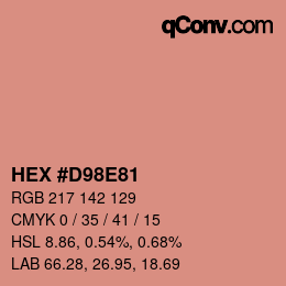 カラーコード: HEX #D98E81 | qconv.com
