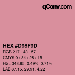 Color code: HEX #D98F9D | qconv.com