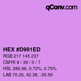 Color code: HEX #D991ED | qconv.com