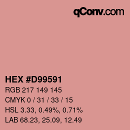 カラーコード: HEX #D99591 | qconv.com