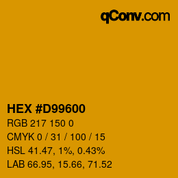 Color code: HEX #D99600 | qconv.com