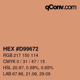 カラーコード: HEX #D99672 | qconv.com