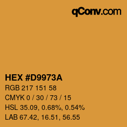 Color code: HEX #D9973A | qconv.com