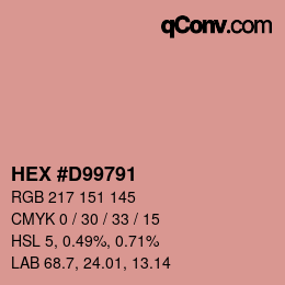 颜色代码: HEX #D99791 | qconv.com