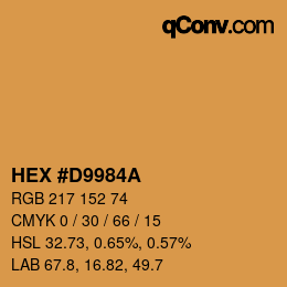 颜色代码: HEX #D9984A | qconv.com