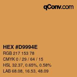 カラーコード: HEX #D9994E | qconv.com