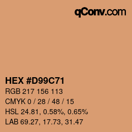 Color code: HEX #D99C71 | qconv.com