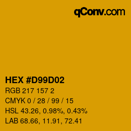 颜色代码: HEX #D99D02 | qconv.com