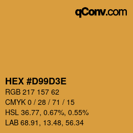 カラーコード: HEX #D99D3E | qconv.com