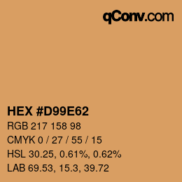 Color code: HEX #D99E62 | qconv.com