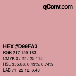 Color code: HEX #D99FA3 | qconv.com
