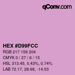 カラーコード: HEX #D99FCC | qconv.com