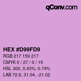 Farbcode: HEX #D99FD9 | qconv.com
