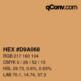 Color code: HEX #D9A068 | qconv.com