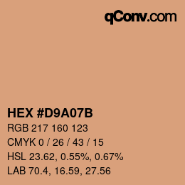 Color code: HEX #D9A07B | qconv.com