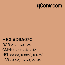 Color code: HEX #D9A07C | qconv.com