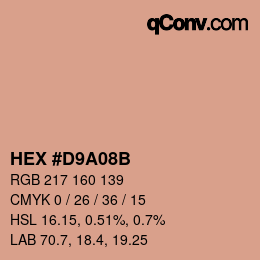 Color code: HEX #D9A08B | qconv.com