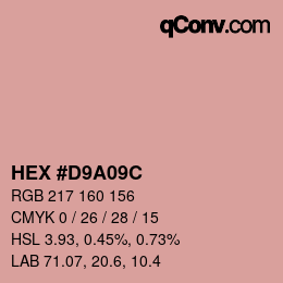 Color code: HEX #D9A09C | qconv.com