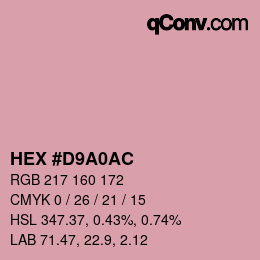 Color code: HEX #D9A0AC | qconv.com