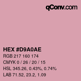 Color code: HEX #D9A0AE | qconv.com