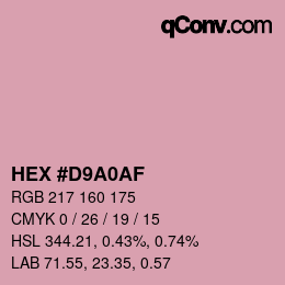 Color code: HEX #D9A0AF | qconv.com
