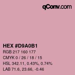 颜色代码: HEX #D9A0B1 | qconv.com