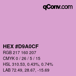 Color code: HEX #D9A0CF | qconv.com