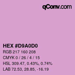 Color code: HEX #D9A0D0 | qconv.com
