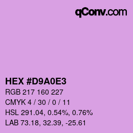 Color code: HEX #D9A0E3 | qconv.com